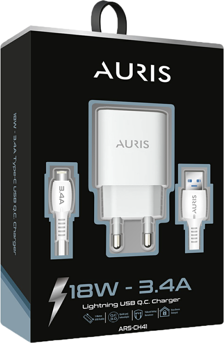 AURİS CH41 Lightning Fast Şarj Seti 3-4A iPhone Uyumlu